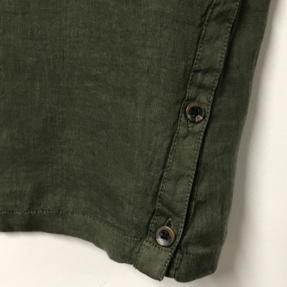 RACHEL ROY 100% Linen Sleeveless Army Green Summer Top - Picture 10 of 12